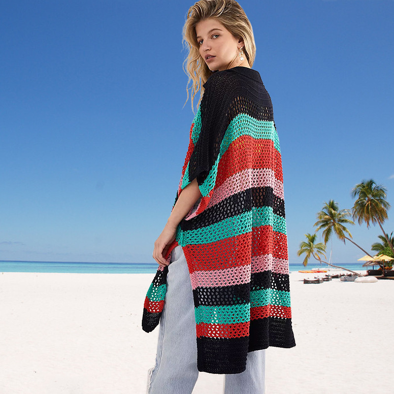 New Cut Out Loose And Sexy Beach Bikini Cover Up Swimsuit With A Long Top