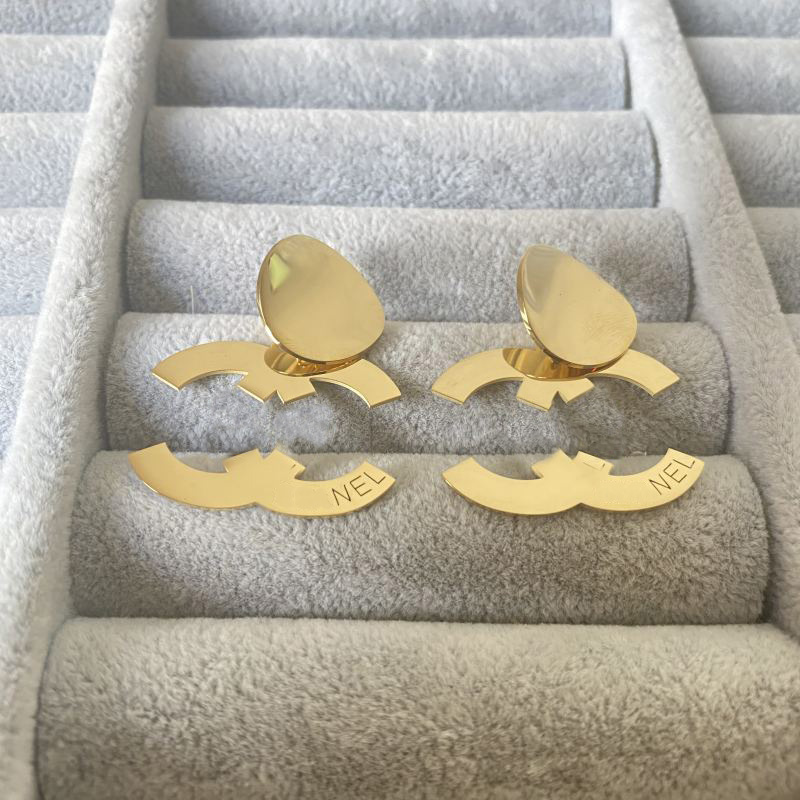 20 Mix Styles Fashion Designer Earrings Shiny Gold Color Stainless Steel Luxury Earrings For Women Wholesale
