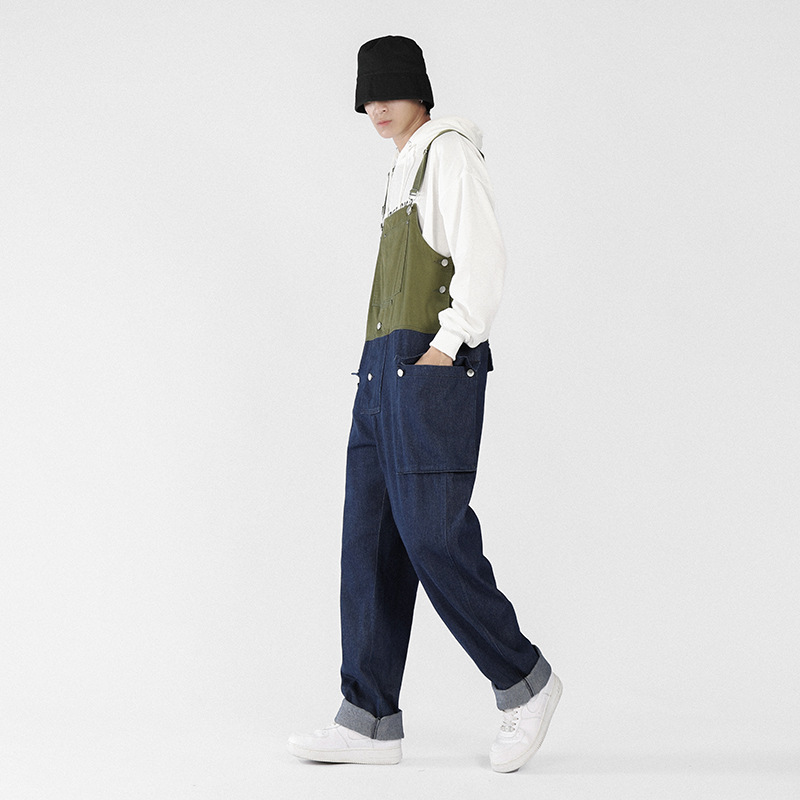 Men's Jeans Overalls Loose Fit Boyfriend Jean Jumpsuits Spring Autumn Streetwear Denim Bib Jumpsuit Male Long Rompers Pants S-5XL