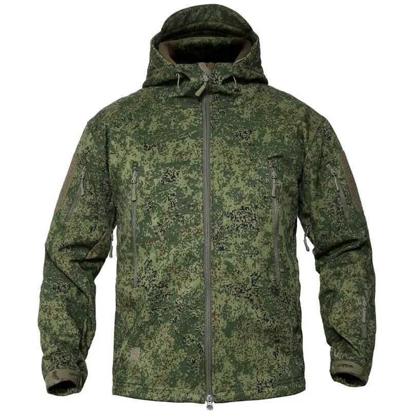 Camouflage Jackets Outdoor Hiking Hunting Clothing Windproof Waterproof Shark Skin Soft Shell Sports Tactical Fleece Warm CoatsT250311