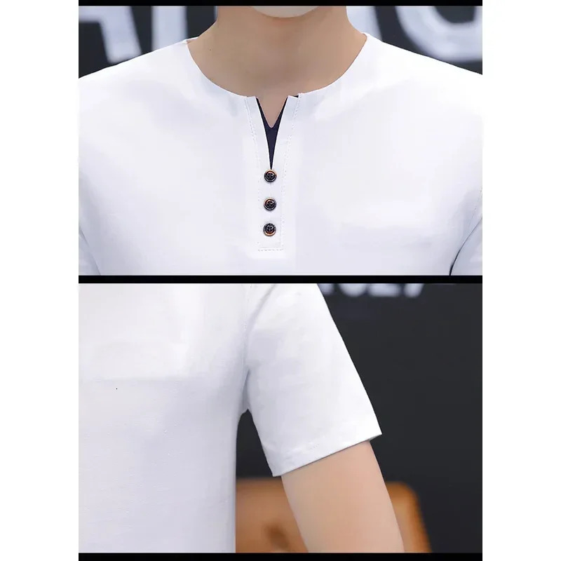 BROWON Summer Top Mens Tshirt Casual Short Sleeve Cotton Business Tshirts Slim Fil Solid Color T Shirt Men Fashions 250311