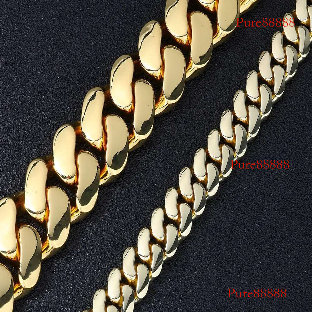Customized 12MM Miami Cuban k Chain Necklace for Men Women with Deep Carving 14K Solid Gold Plated Monaco Hip Hop Jewelry