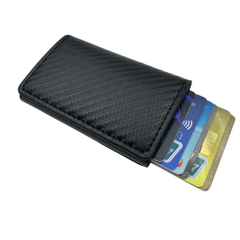 Designer Pack New Fashion Designer Simple Men S Theft Brush Anti Demagnetization Carbon Fiber Aluminum Alloy Bank Card Wallet Storage Bag Free Shippin