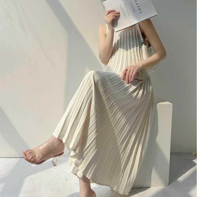 Maternity Dresses Chiffon Pleated Long Pregnancy Dress Casual Loose Maternity Clothes For Pregnant Women Fashion 2024 Plus SizeT250311