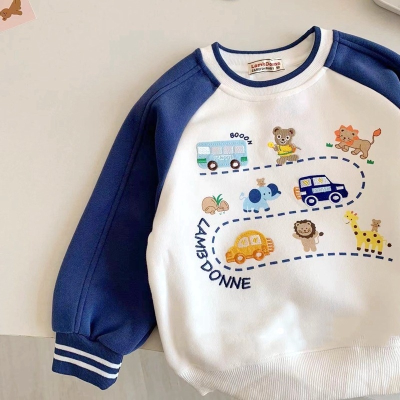 Ddmyshoesvip Children S Spring Autumn New Car Track Color Blocked Boys Hoodie And Girls Undercover