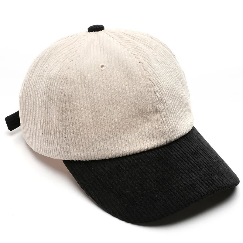 Spring Autumn Corduroy Spliced Color Baseball Caps for Men Women Casual Trendy Versatile Couple Outdoor Solid Hats Adjustable Go 250311