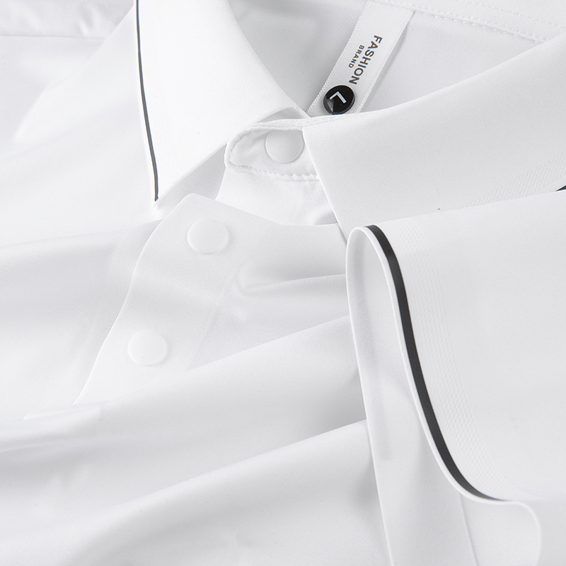 Short sleeved polo shirt for men, high-end, iron, no trace, pressure glue, ice silk, hanging sensation, solid color printing tracksuit