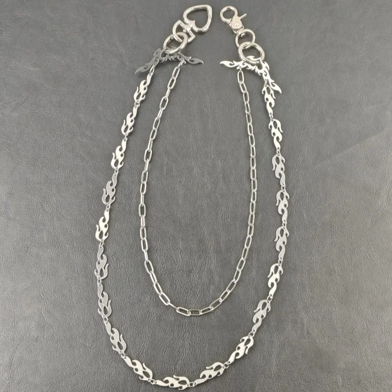 2025 Model Flame Wing Pants Chain Punk Hip Hop Ones Waist Accessories Fashionable Men And Women Key Chain Pendant 250303