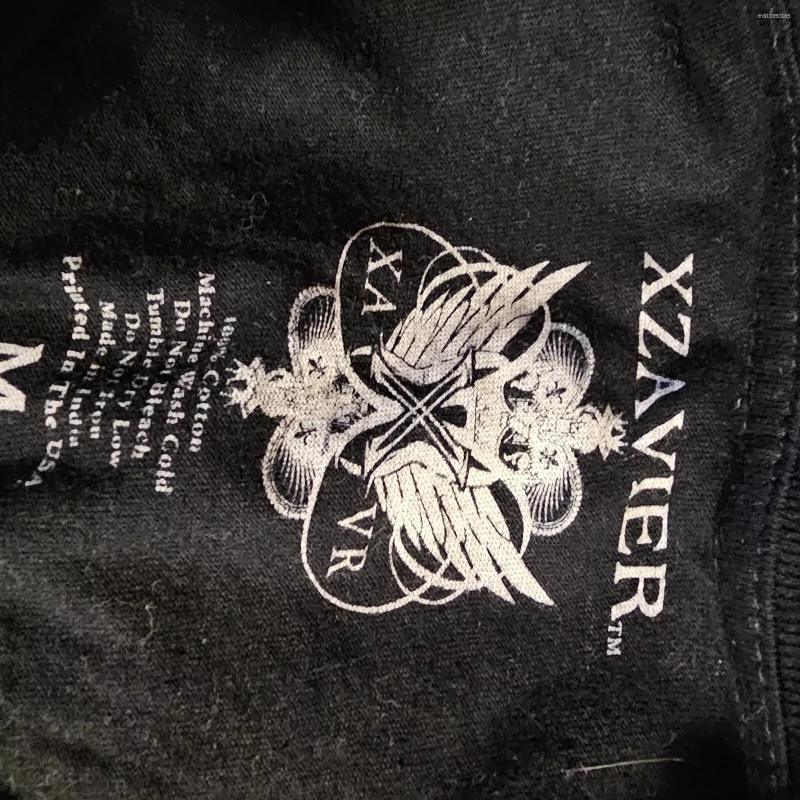 Men's T Shirts 2000s Xzavier Shirt Medium Black Lion Graphic Goth Vamp Wichy Retro Print Cotton Top