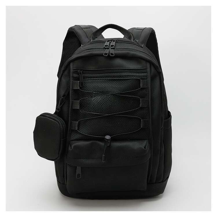 Trendy brand fashion drawstring backpack nylon casual backpack large capacity Korean version trendy high school student backpack two-piece set