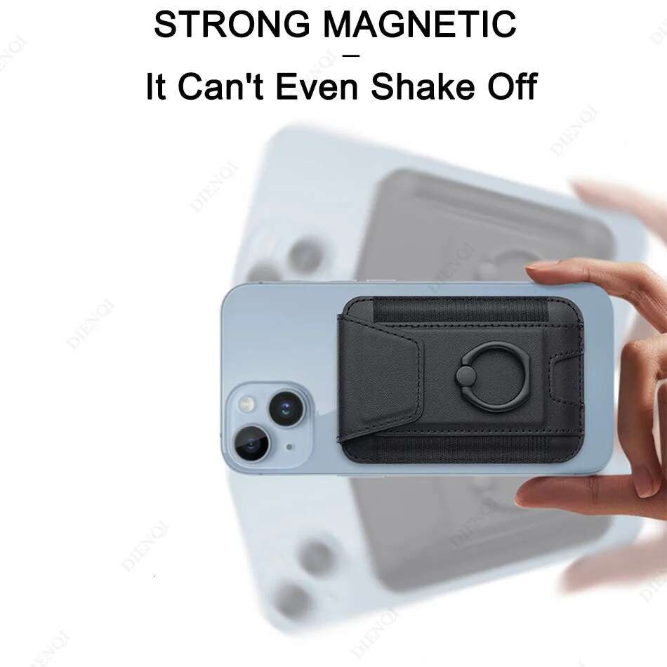 Magnet PU Stand Magnetic Credit Card Holder Men Women Cell Phone Case Leather Wallet forPhone 12 13 14 15 16 Pro