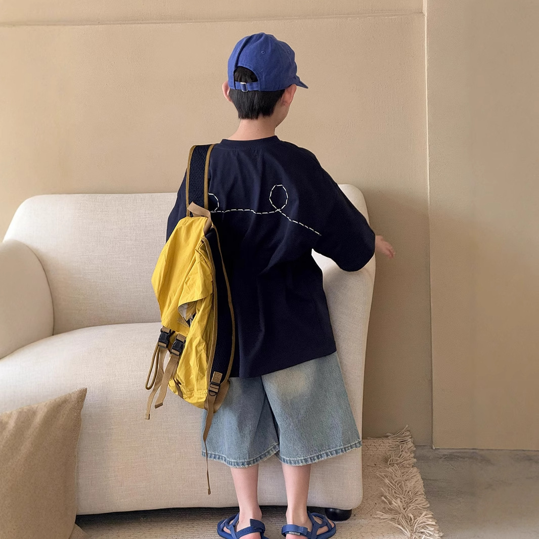 Ddmyshoesvip Internet Celebrity Instagram Boys Clothing New Collection Cool And Stylish Children S Clothing Summer Girls Embroidered Short Sleeved T S