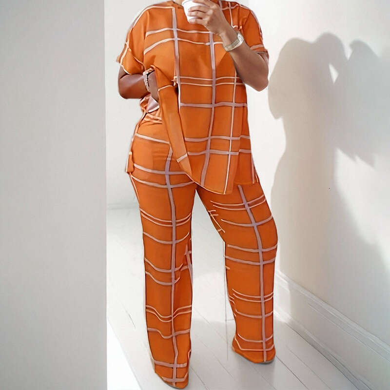 2025 Spring New Women's Clothing Casual And Simple Style Stripe Grid Set For Women KLMY