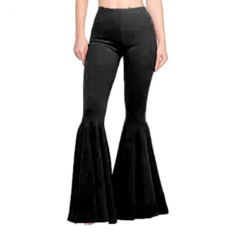 Womens High Waist Skinny Flare Pants Slim Fit Stretchy Trousers Yoga Flared Pants Streetwear Lady Bodycon Sexy Bell Bottom Tights 250305
