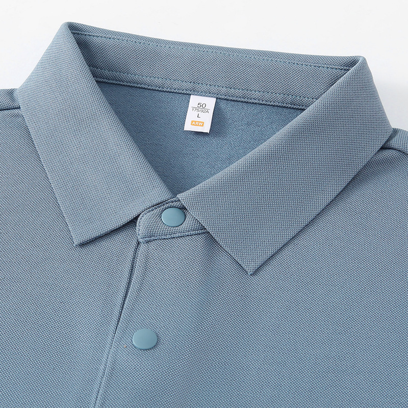 Youth mulberry silk long sleeved polo shirt business casual solid color trend autumn and winter versatile t-shirt men's new style tracksuit