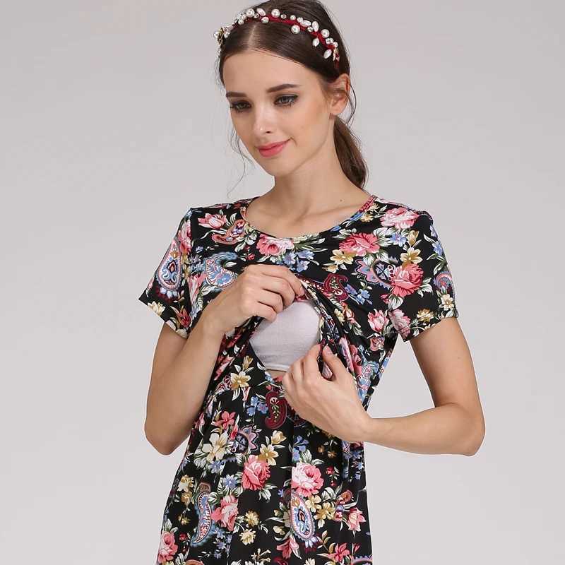 Emotion Moms Summer Casual Maternity Clothes Nursing Clothing Nursing Dress Pregnancy Dresses for Pregnant Women Maternity DressT250311