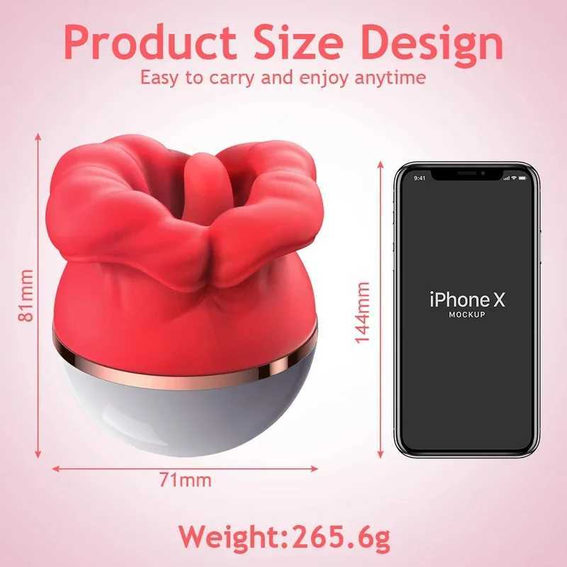 Rose sucking licking vibrator female labia stimulator vaginal massager silicone female adult sex toyXJ250311
