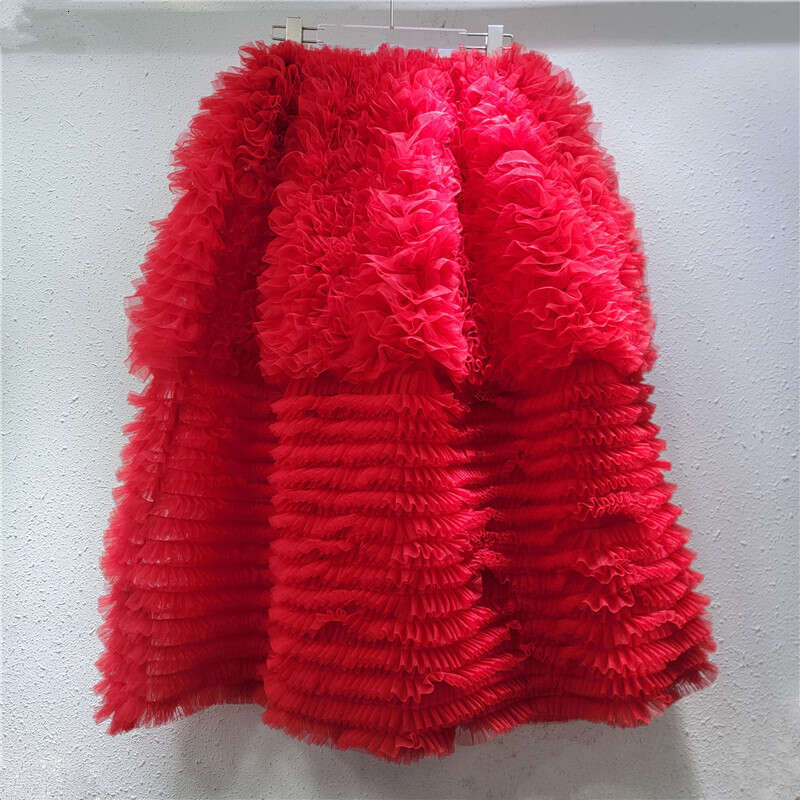 French Heavy Industry Design Loose Cake 2025 Spring/Summer New High Waist Mesh Puffy Half Skirt For Women