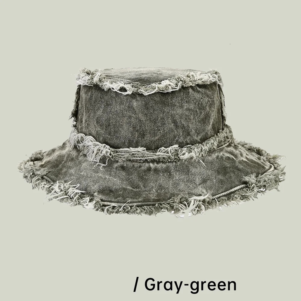 Gradient Color Cowboy Fisherman Hats For Women Men Female Japanese Jean Waist Bucket Basin Sun Shade Protection Bob Caps 250311