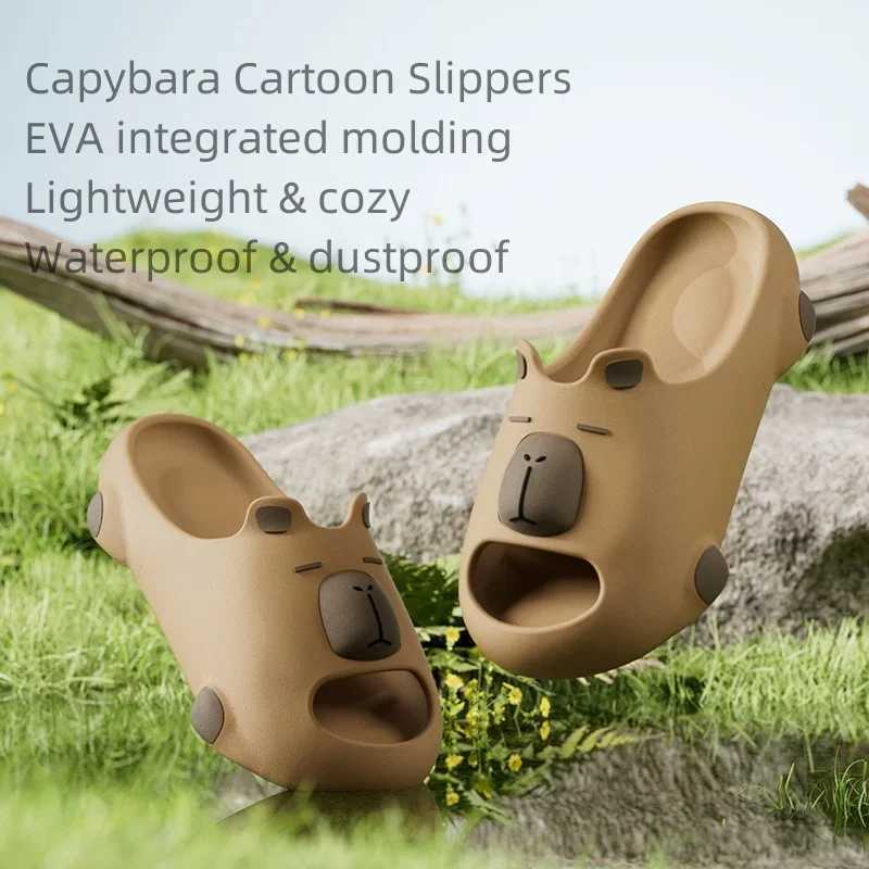 Women Cute Cartoon Capybara Slippers Men Popular Summer EVA Sandals Couple Unisex Non-slip Home Indoor Outdoor House ShoesT250311