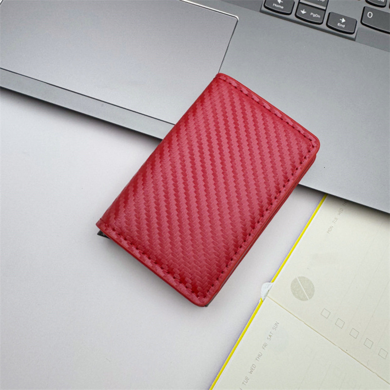 Designer Pack New Fashion Designer Simple Men S Theft Brush Anti Demagnetization Carbon Fiber Aluminum Alloy Bank Card Wallet Storage Bag Free Shippin