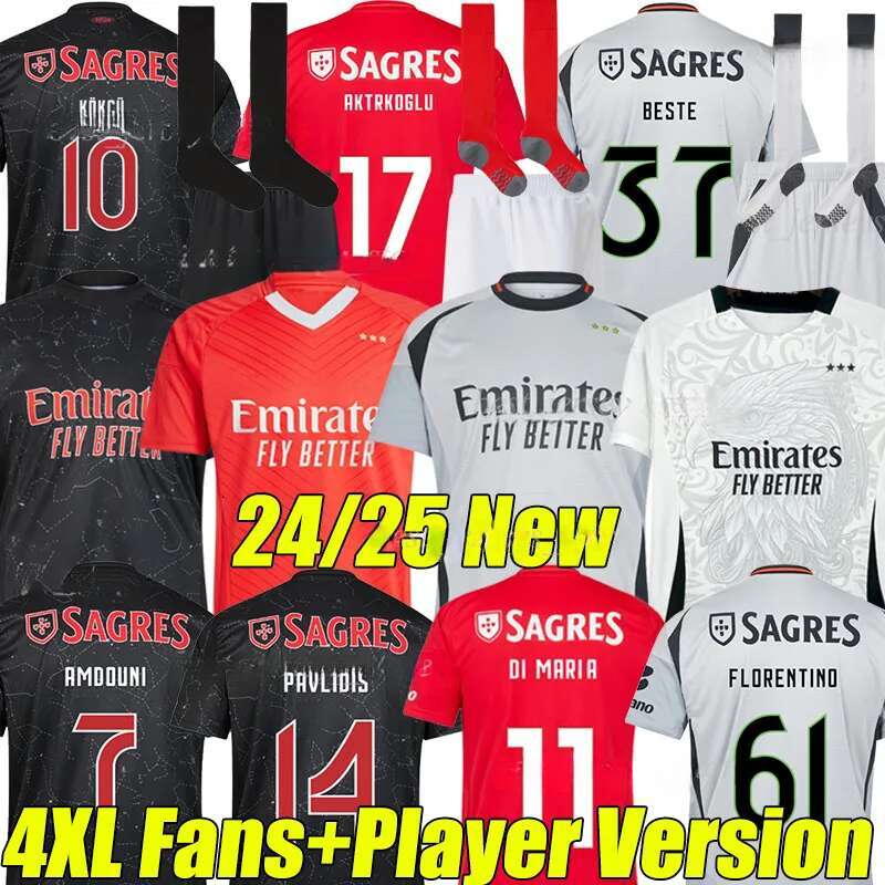 24 25 26 BeNfIcAs DI MARIA Soccer Jerseys AKTURKOGLU PAVLIDIS KOKCU BESTE AMDOUNI RENTINO A.CABRAL men kids kit socks sets fans player version football shirts