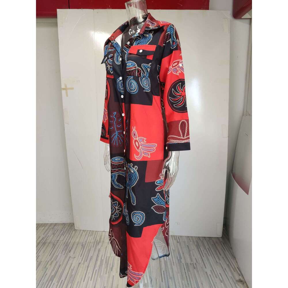 2025 New Spring/Summer Fashion Sexy Shirt Long Dress Female 661 KLMY