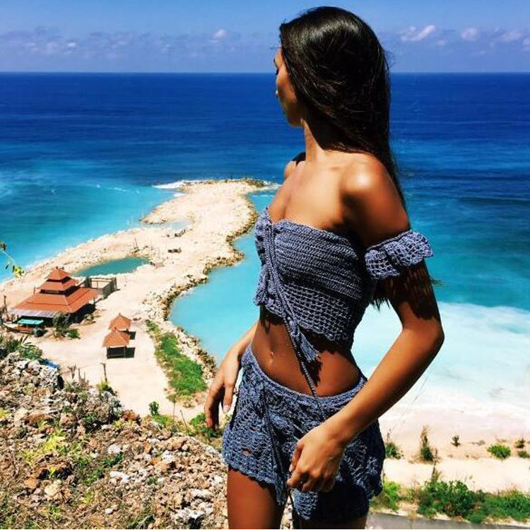 Hand Hook Half Sexy Short Women's Hollow Strap Wrapped Hip Beach Skirt