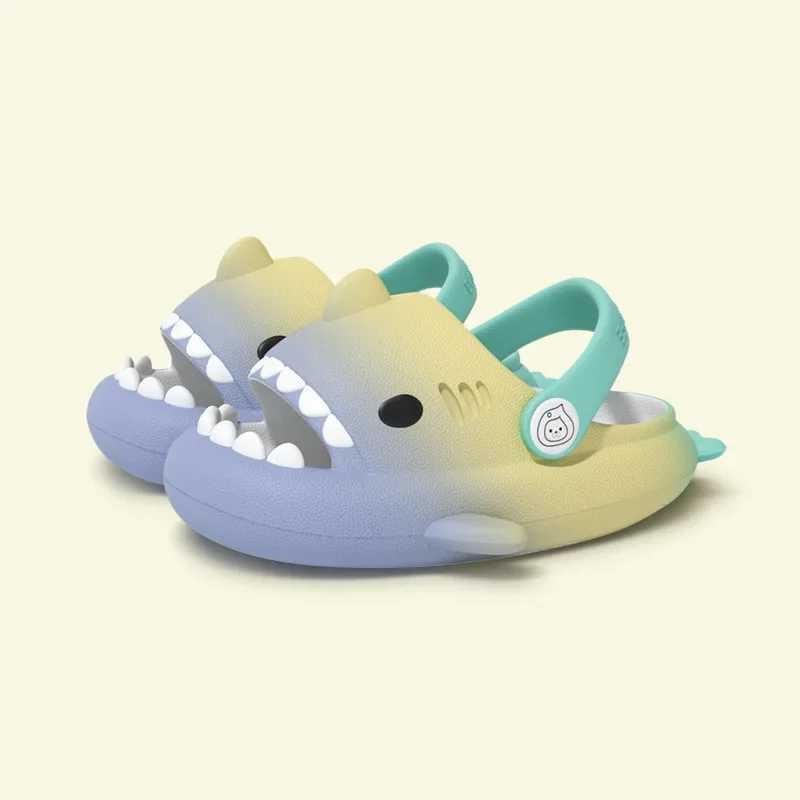 Evshine Childrens Sandals Fashion Shark Slippers Summer Sandals Cute Waterproof Sandals Non-slip Beach Shoe Yellow Green PinkT250311