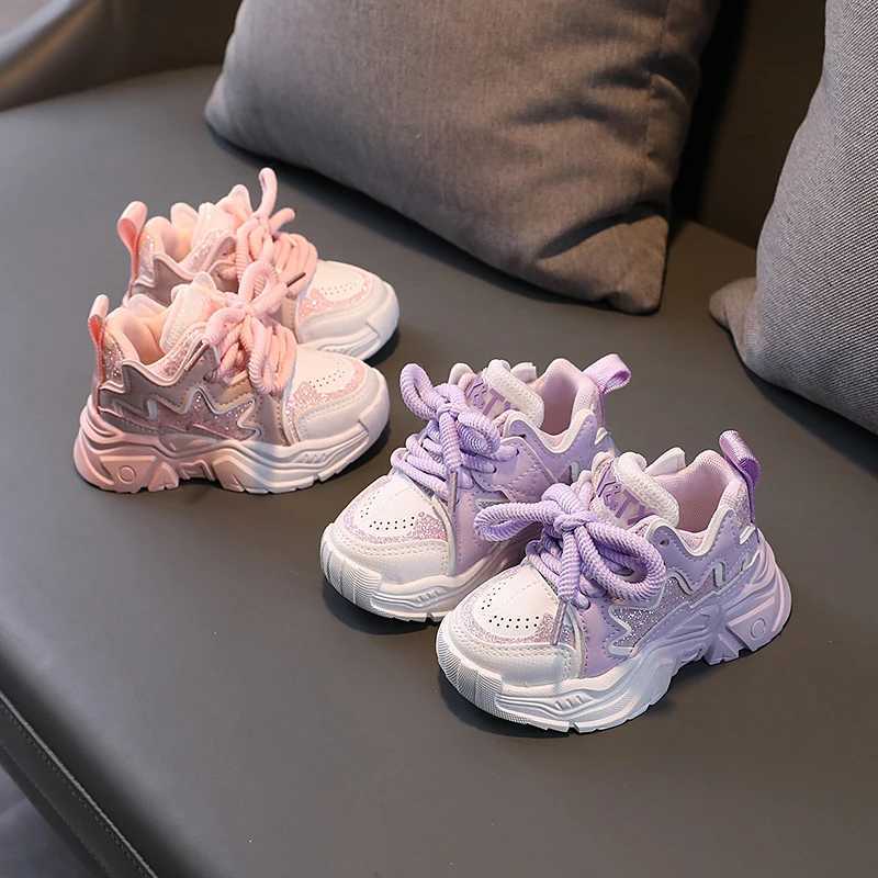 Childrens Shoes 2024 New Toddler Girls Sport Shoes Soft Sole Breathable Outdoor Tennis Fashion Kids Sneakers EU21-30XJ250311