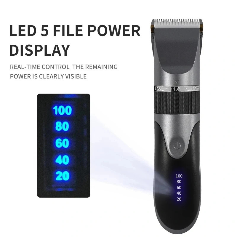 Professional Clipper Mens Barber Beard Trimmer Rechargeable Ceramic Blade Hair Cutting Machine Adult Kid Haircut Low Noise 250311 C260312