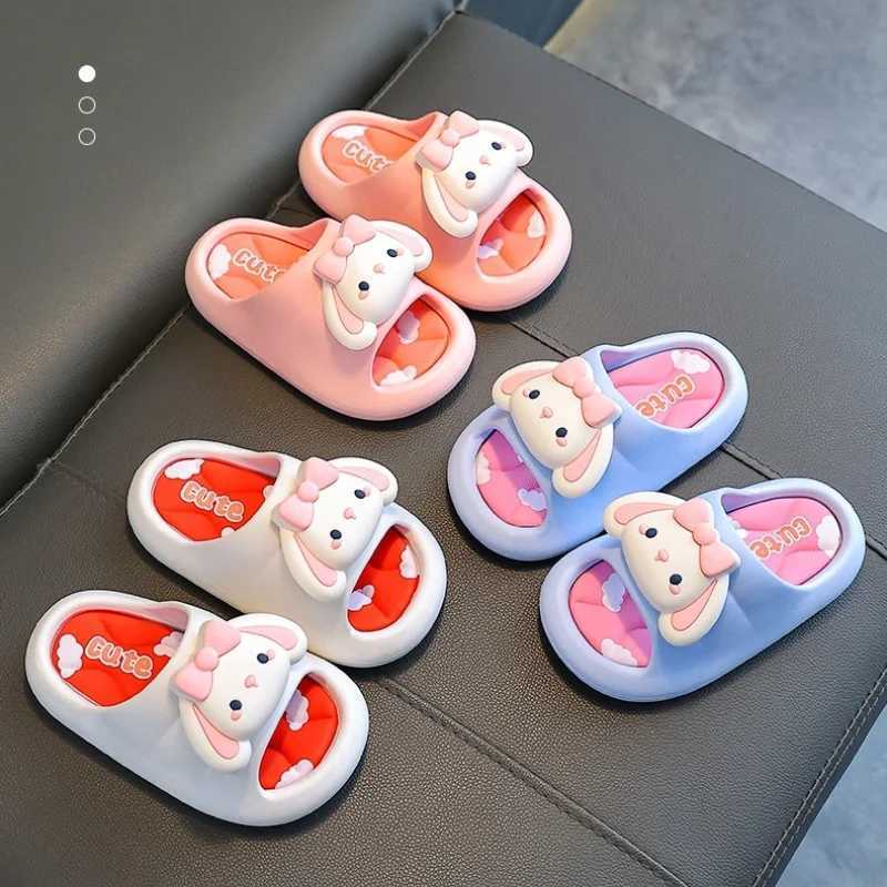 2024 Summer Girls Slippers Children Sandals Slippers Princess Cartoon Indoor Non-slip Bathroom Bath Cute Soft Sole Kids SlippersT250311