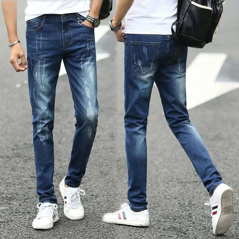 Fashion Designer Men s Tight Jeans, Snowflake Washed Elastic Casual Pants, Outdoor Sports Straight Tube Skateboarding Streetwear Summer 2025 New Items