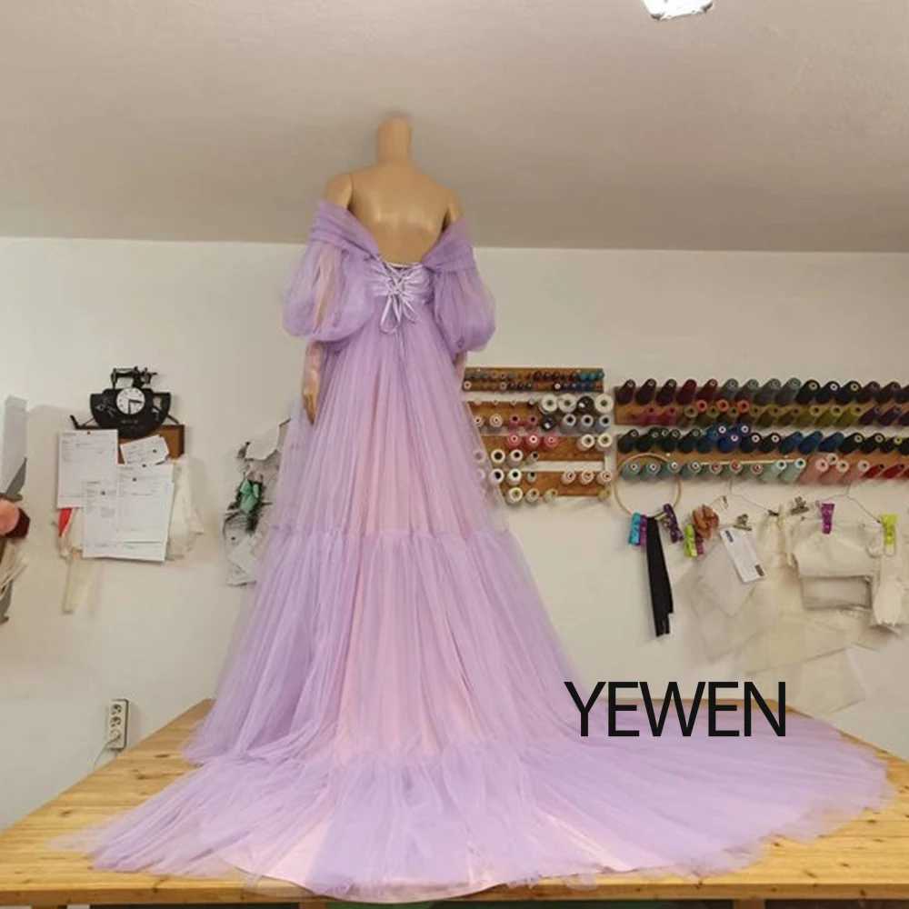 Short Puffy Sleeves Off Shoulder Maternity Formal Dress Long Maternity Gowns for Photo Shoot Yewen Dress Plus Size X250224