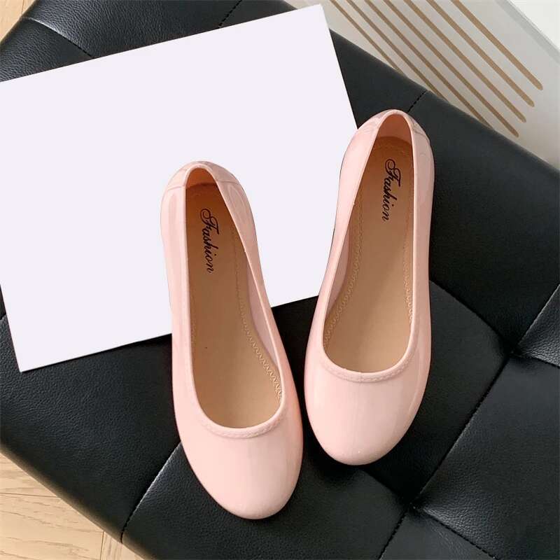 PVC Women's Summer Outer Wear New Fashion Solid Color Single Shoes Casual Flat Low Top Female Sandals