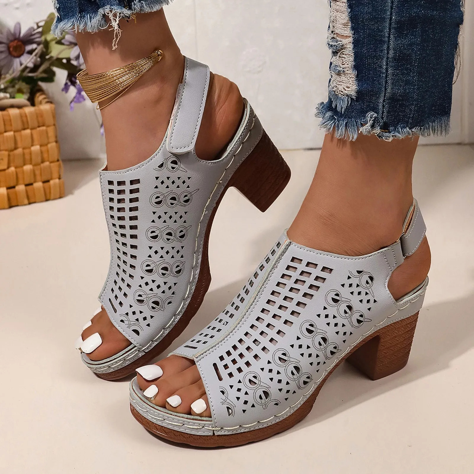 Summer Women Soft Bottom Indoor Home Slides Sandals Silver Girl High Heel Black High Heel High Heel For Woman Zapatos De Mujer 250305