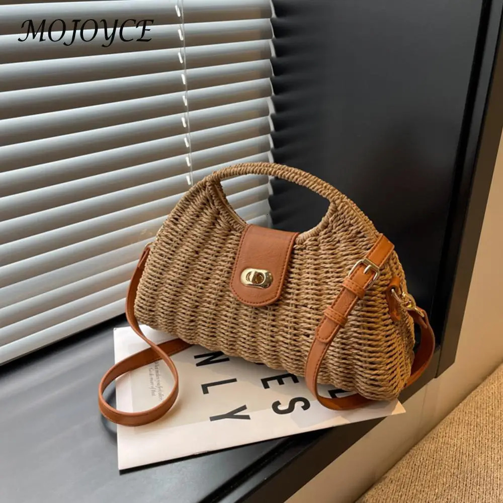Stylish Handmade Women Shell Tote Bag for Summer Casual Use in Khaki and Beige Perfect for Holidays R250311