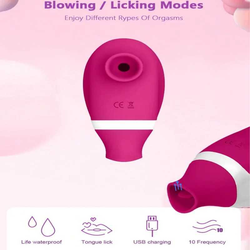 Powerful sucking clitoral vibrator licking dual stimulation female massage adult toy 2IN1 female masturbationXJ250311