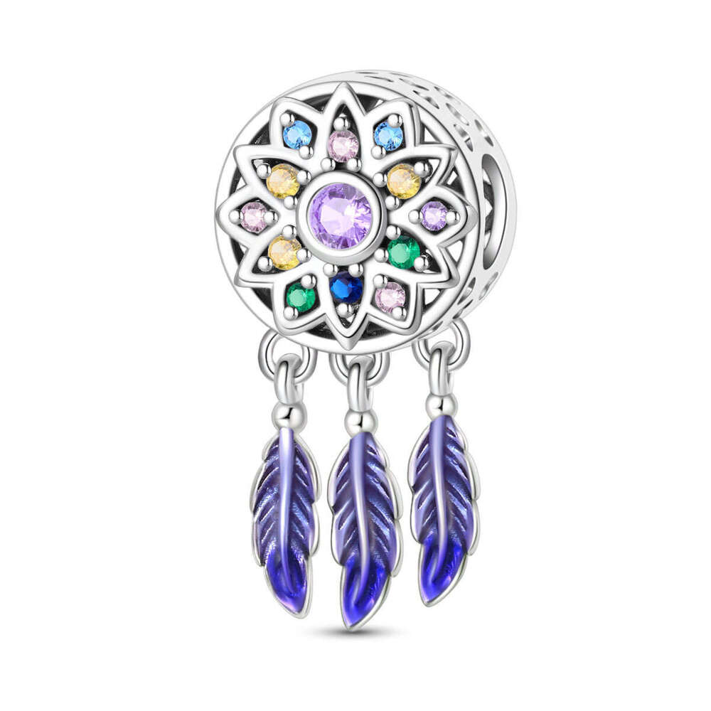 925 Sterling silver Dreamcatcher Moon Bead Pendant Charms Fit bracelet DIY Jewelry Accessories Bracelet New Style