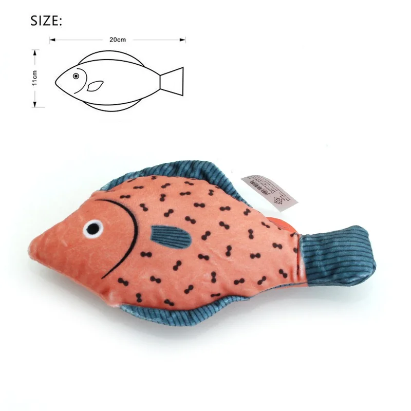 Interactive Sounding Goldfish Cat Toy with Catnip - Soft Plush Pillowfish for Cats