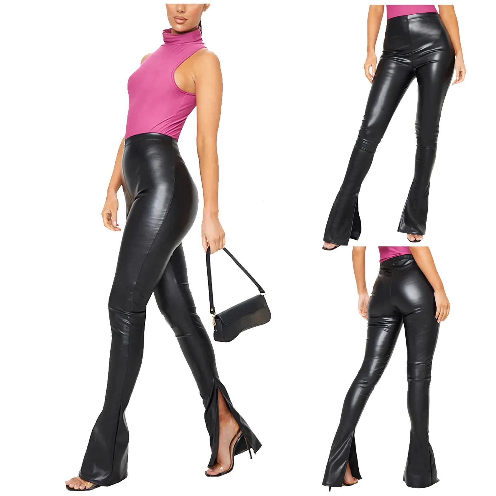 Cargo Pants Women High Waisted Leather Pants Stretch Trousers Leather Pants Wide Pants Women High Waist Womens Pants 250305
