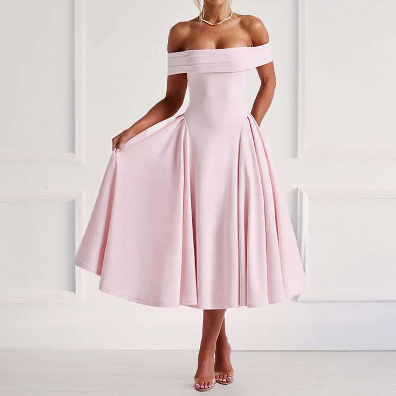 2025 Spring New Women's With Elegant Skincare And One Shoulder Dress Style KLMY