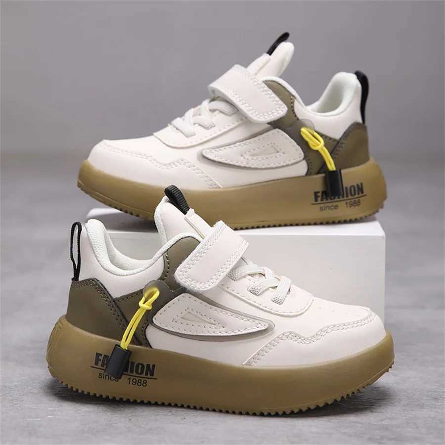 Tennis Sneakers Kids Spring/Autumn New Boys Girls Sports Shoes Casual Board Shoes Leather Soft Sold Children Small White ShoesXJ250311