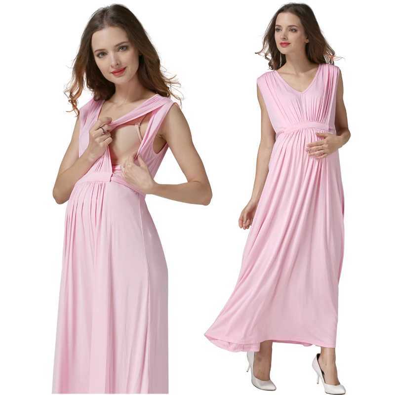Emotion Moms Womens Long Summer Party Evening Dresses Maternity Breastfeeding Dress Pregnancy Dresses for Pregnant WomenT250311