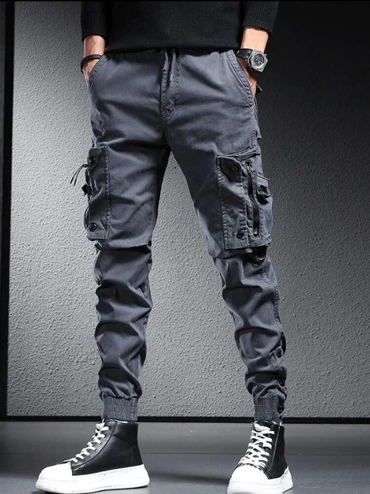 High Street Hip hop Retro Multi Pocket Work Pants Men s Fashion Designer Brand Jeans Loose Wide Leg Straight Leg Casual Pants 2025 Summer New Item