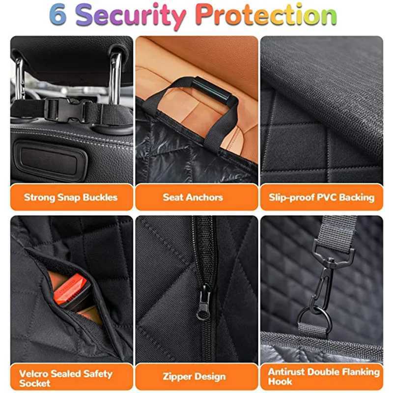 Dog Carriers Car Seat Cover Waterproof Pet Travel Dog Carrier Hammock Car Rear Back Seat Protector Mat Safety Carrier For Dogs 250205