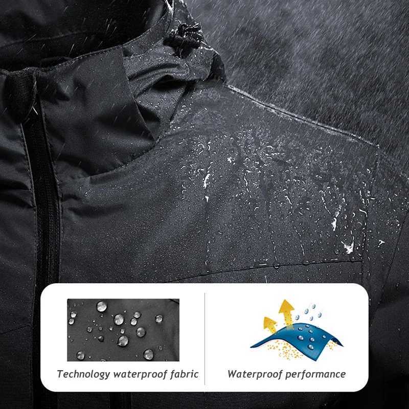 6XL 7XL Plus Size Men Waterproof Jackets Outdoor Hiking Windbreaker Wear-resistant Breathable Mountaineering JacketT250311