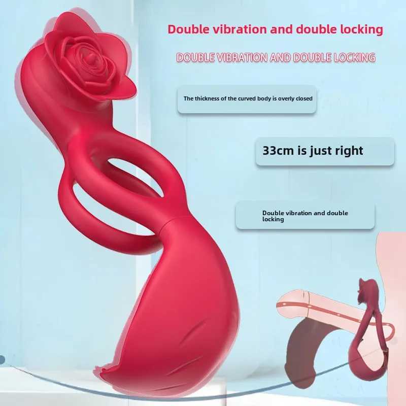 Adult Sex Toys Delay Ring for Men and Women Couples Delay Ring Resonance Rose Flower Locking Ring Vibrating DeviceXJ250311