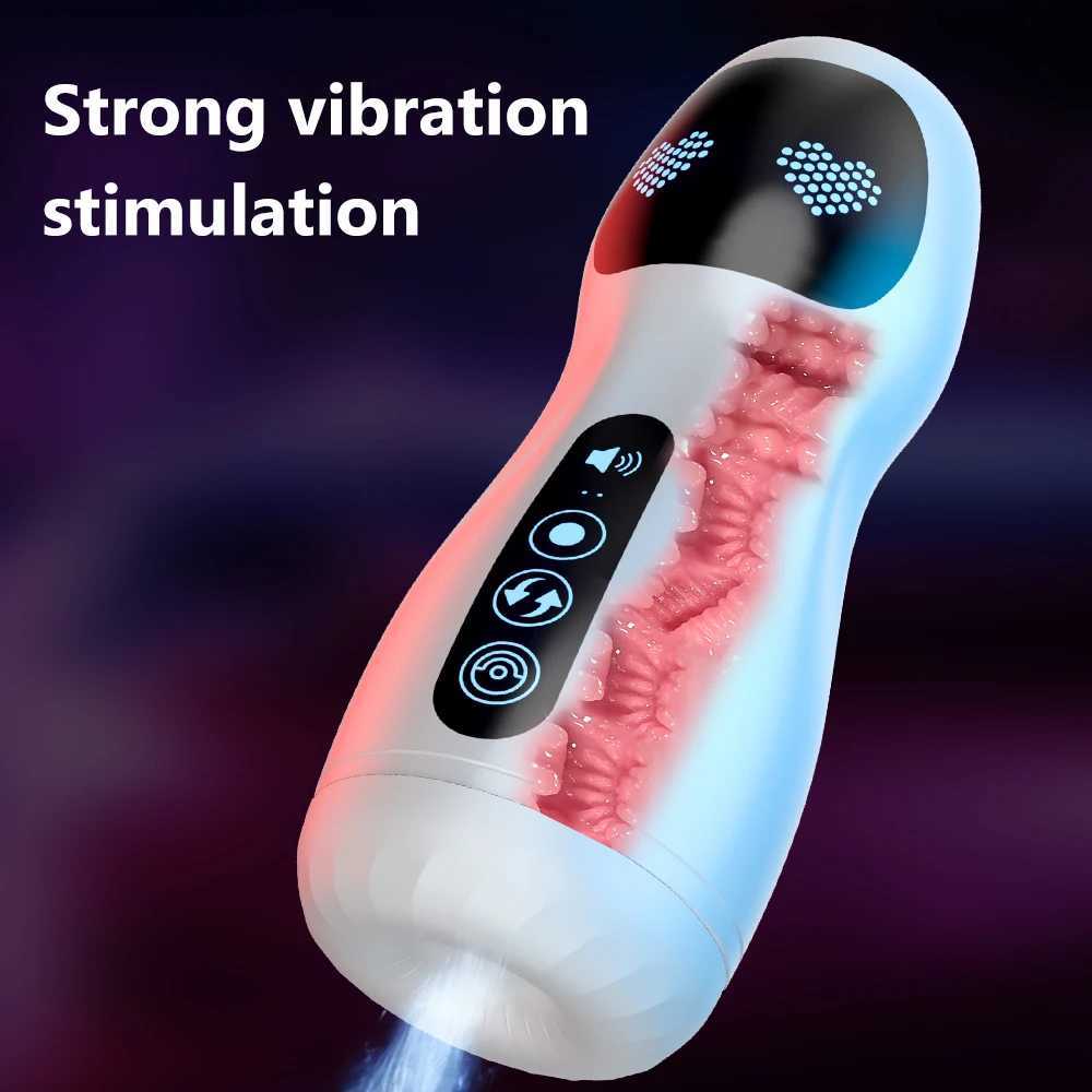 Automatic Male Masturbator Cup Sucking Vibration Blowjob Real Vagina Pocket Pussy Penis Oral Sex Machine Toys For Man Adults 18+ W250311