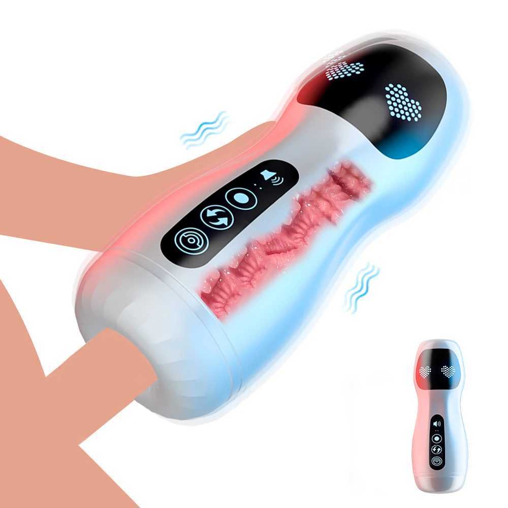 Automatic Male Masturbator Cup Sucking Vibration Blowjob Real Vagina Pocket Pussy Penis Oral Sex Machine Toys For Man Adults 18+ W250311